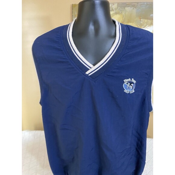 Vintage AM A Player Black Bear Golf Club Embroidered Blue Vest Men’s Size L - Picture 4 of 15